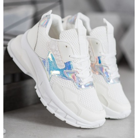 Mannika Modne Sneakersy Z Siateczką białe 2