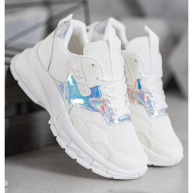 Mannika Modne Sneakersy Z Siateczką białe 2