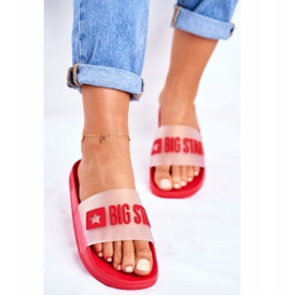 Klapki Damskie Big Star Czerwone FF274A202 2