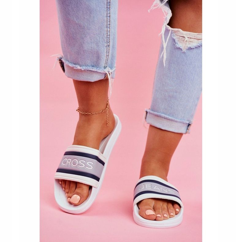 Klapki Damskie Cross Jeans Białe FF2R4158C 2