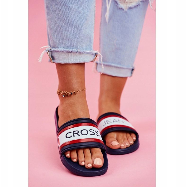 Klapki Damskie Cross Jeans Granatowe FF2R4160C 2