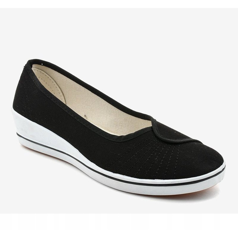 Czarne tenisówki trampki na koturnie K-1-001 1