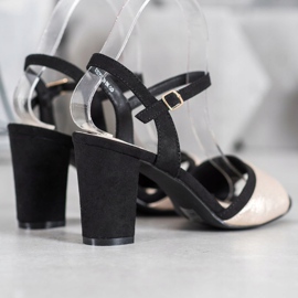 Filippo Sandałki Na Obcasie czarne żółte 1