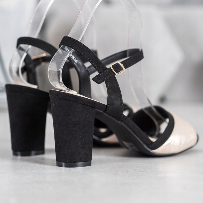 Filippo Sandałki Na Obcasie czarne żółte 1