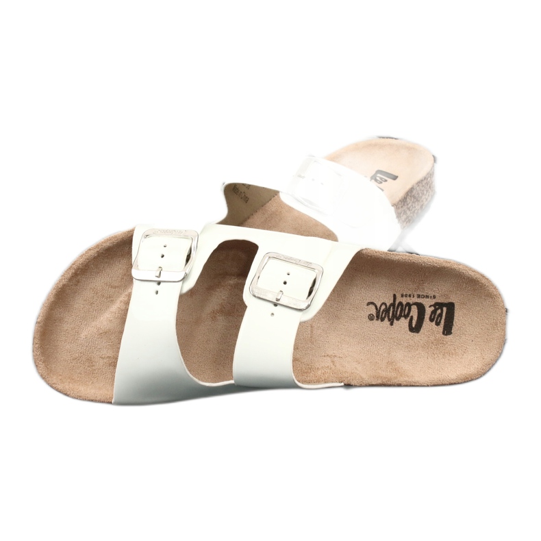 Lakierowane klapki anatomiczne białe Lee Cooper 1043-5 3