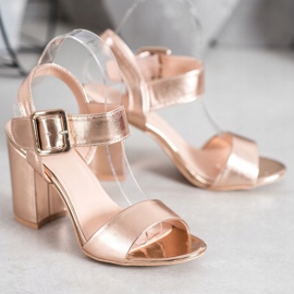 Small Swan Sandały Na Słupku Z Eko Skóry złoty 1