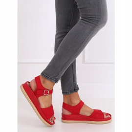 Sandałki damskie czerwone YJ860 Rosoo 3
