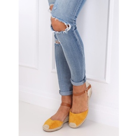 Espadryle na koturnie miodowe S-820 Yellow żółte 1