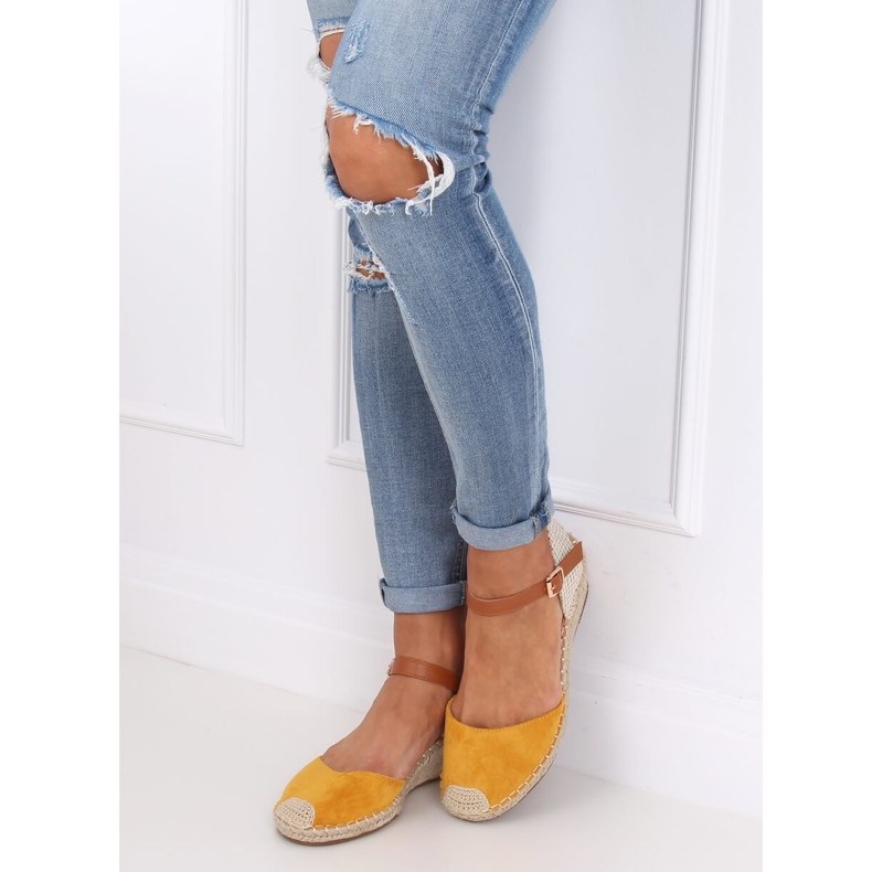 Espadryle na koturnie miodowe S-820 Yellow żółte 1