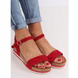Sandałki damskie czerwone RD054 Red 3
