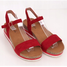 Sandałki damskie czerwone RD054 Red 1