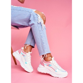 BUGO Sportowe Damskie Buty Różowe Białe Memory 2