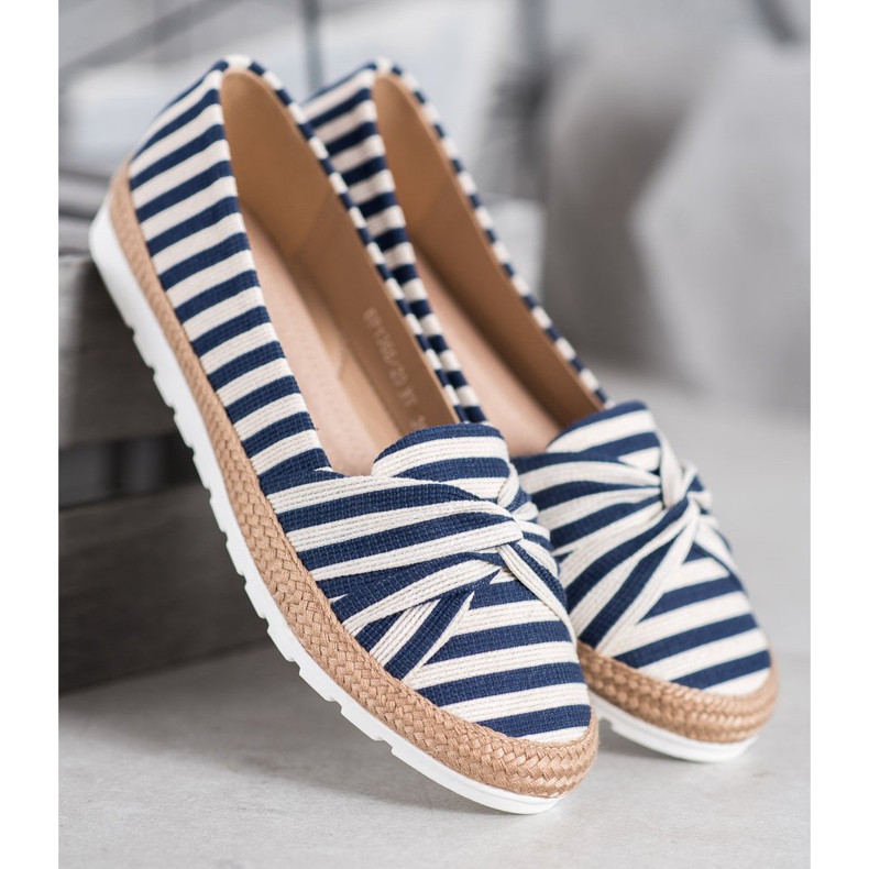 Filippo Wsuwane Obuwie W Paski białe niebieskie 1