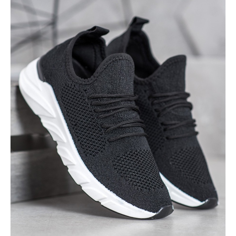 Lemax Tekstylne Sneakersy Na Platformie czarne 2