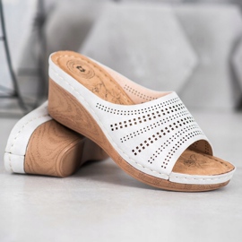 Evento Klapki Z Ażurowym Wzorem szare 1