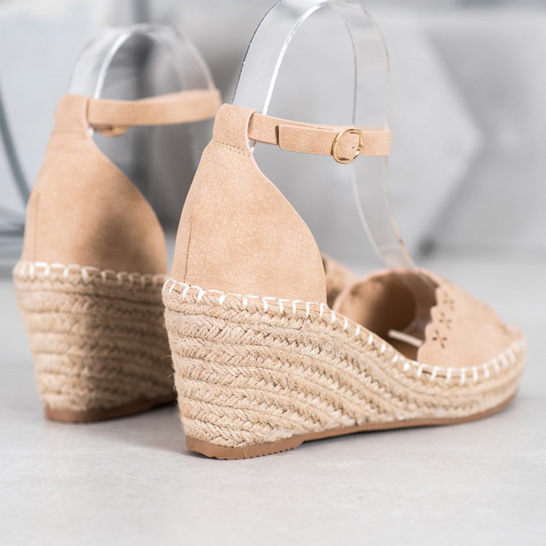 Evento Sandałki Z Ażurowym Wzorem brązowe 2