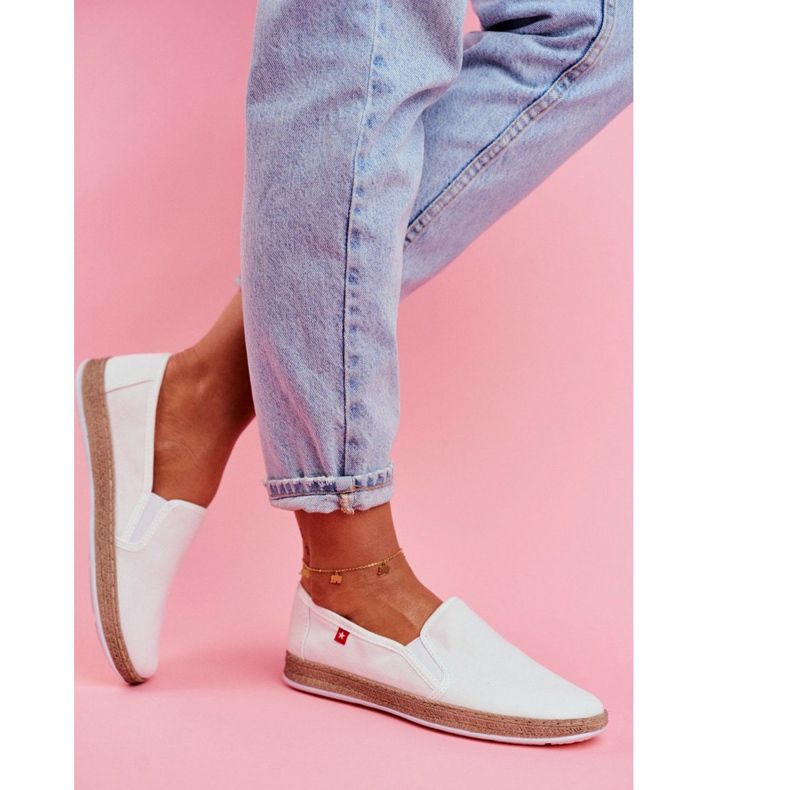 Espadryle Damskie Big Star Slip-on Białe FF276038 2