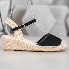 Best Shoes Czarne Sandały Espadryle 1