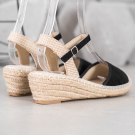 Best Shoes Czarne Sandały Espadryle 2