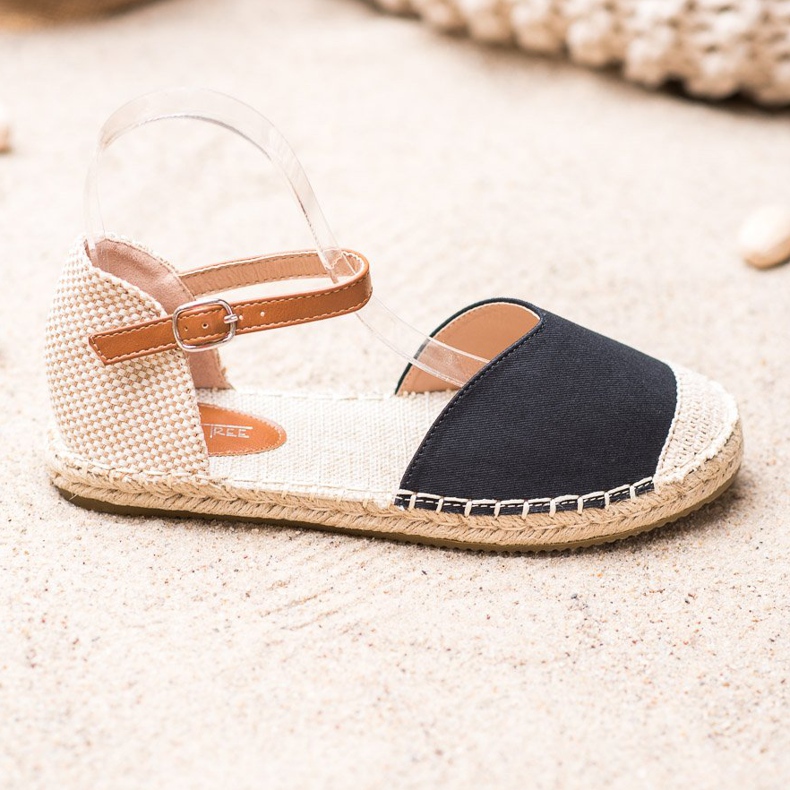SHELOVET Tekstylne Espadryle czarne 2