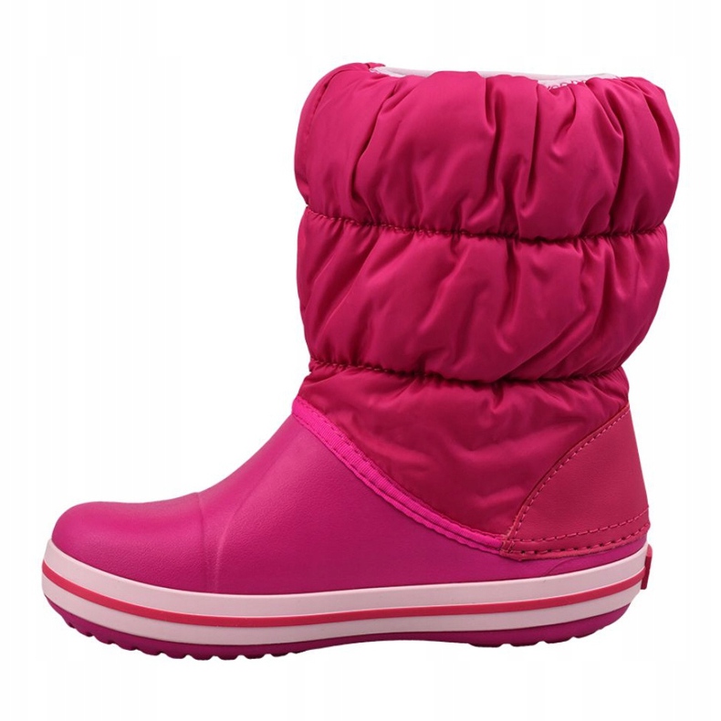 Buty Crocs Winter Puff Boot Jr 14613-6X0 czarne różowe 1