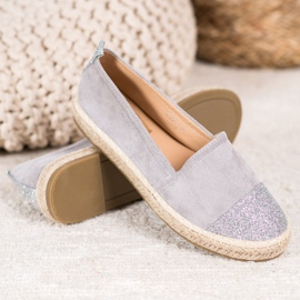 Seastar Espadryle Z Brokatem szare 1