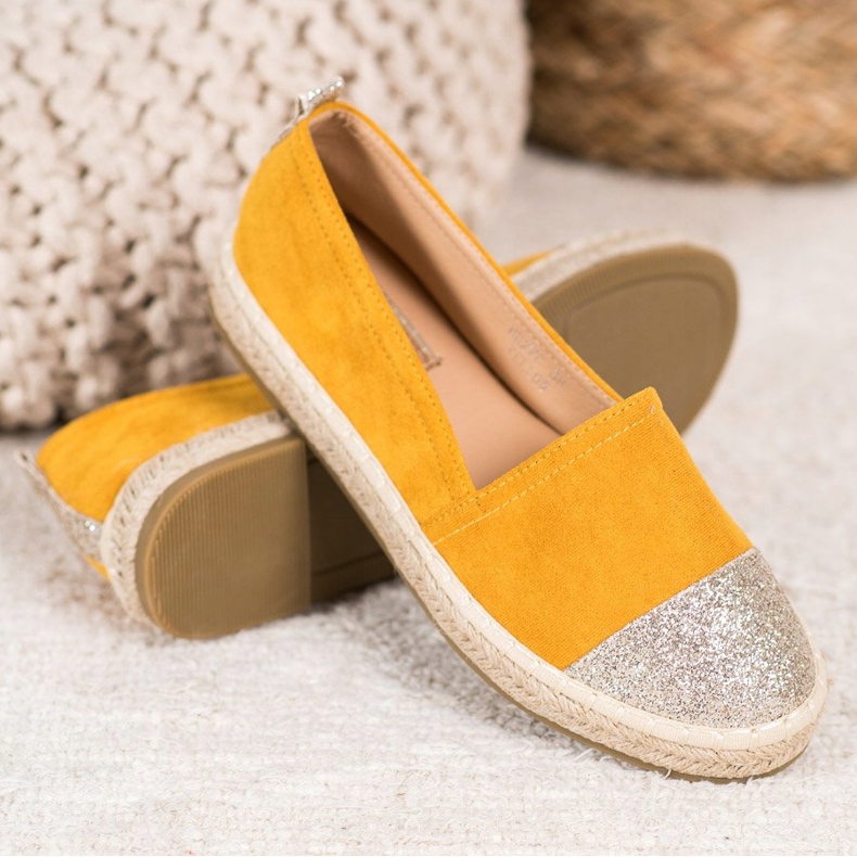 Seastar Espadryle Z Brokatem żółte 1