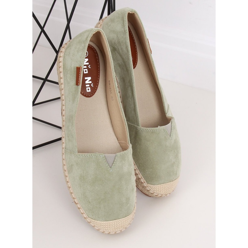 Espadryle klasyczne seledynowe 99-23A Green zielone 1