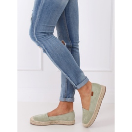 Espadryle klasyczne seledynowe 99-23A Green zielone 2