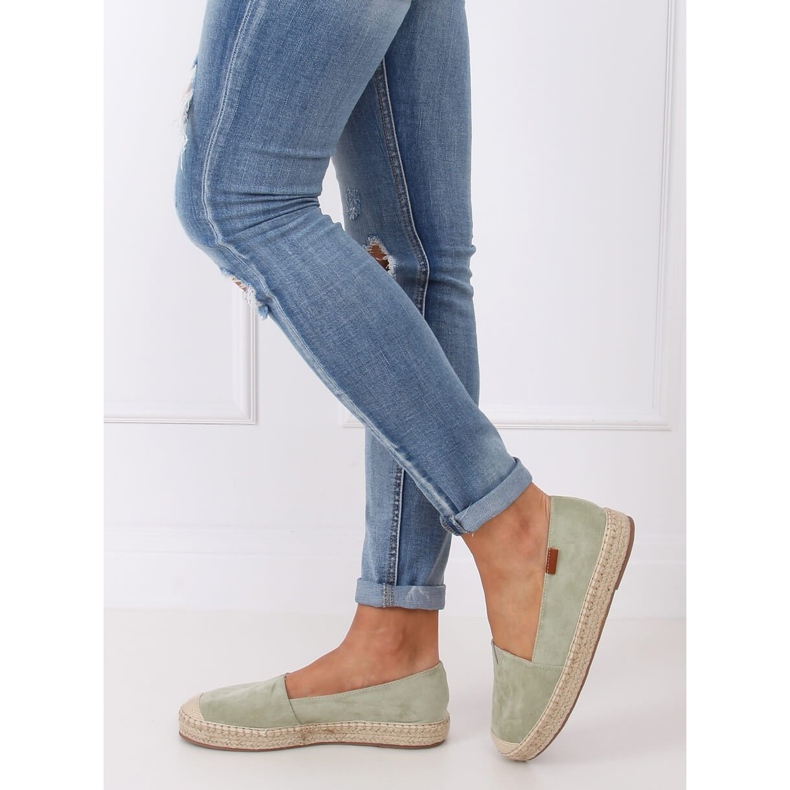 Espadryle klasyczne seledynowe 99-23A Green zielone 2