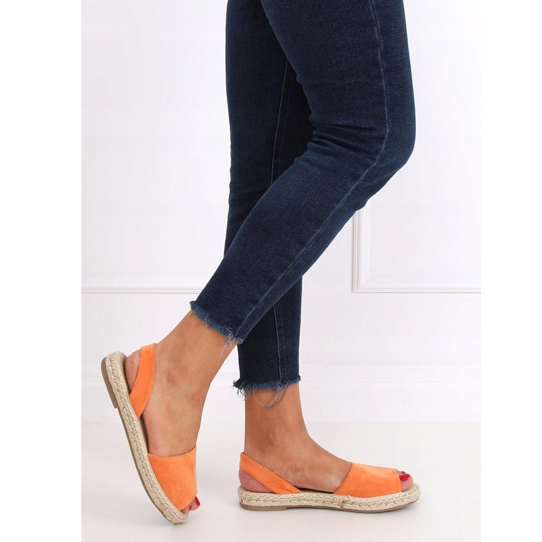 Espadryle odkryte pomarańczowe 99-26A Orange 2