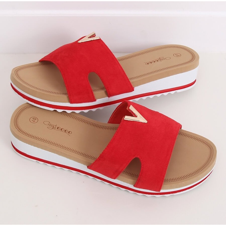 Klapki damskie czerwone G-5035 Red 2