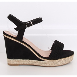 Espadryle na koturnie czarne 100-937SC-1 Black 2