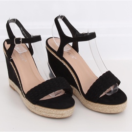Espadryle na koturnie czarne 100-937SC-1 Black 1