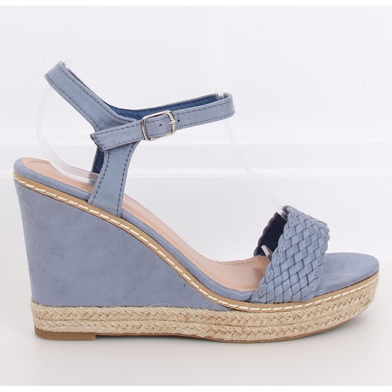 Espadryle na koturnie niebieskie 100-937SC-1 Blue 2