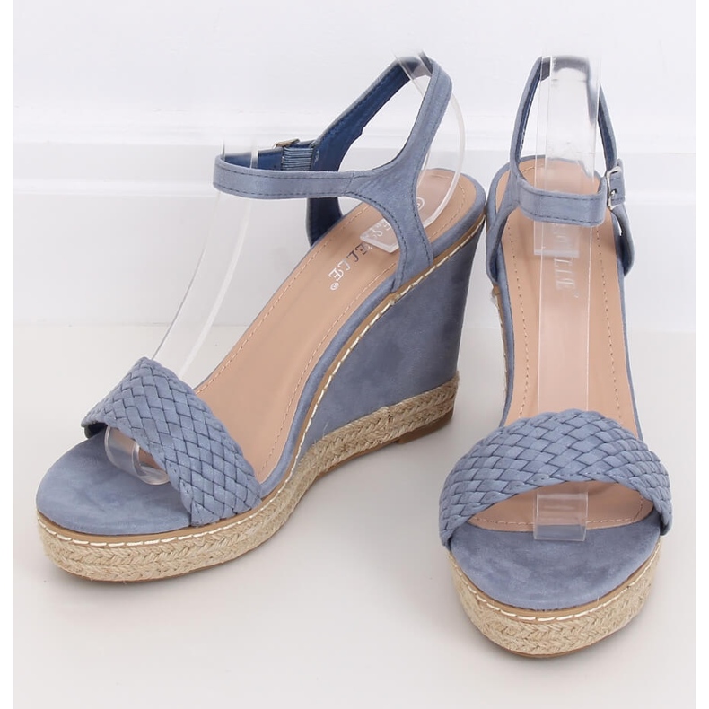 Espadryle na koturnie niebieskie 100-937SC-1 Blue 1