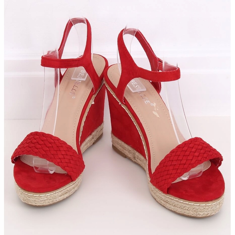 Espadryle na koturnie czerwone 100-937SC-1 Red 1