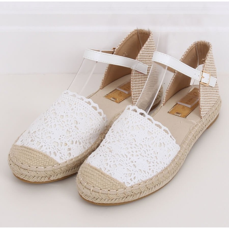 Espadryle koronkowe białe L-1067 White 1