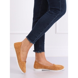Baleriny ażurowe camel ZA02P Camel brązowe 2