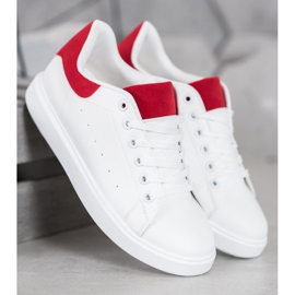 SHELOVET Casualowe Buty Sportowe białe czerwone 4