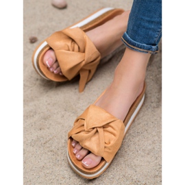 Seastar Casualowe Klapki Z Zamszu brązowe 2