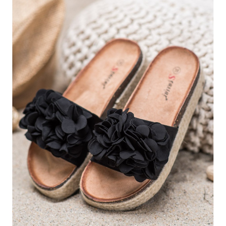 Seastar Modne Czarne Klapki 2