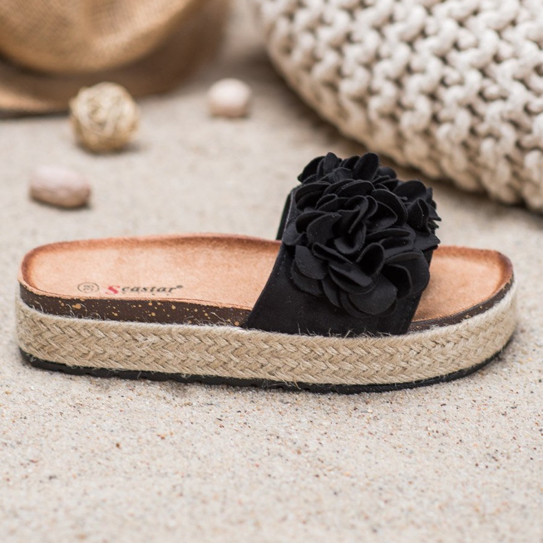 Seastar Modne Czarne Klapki 1