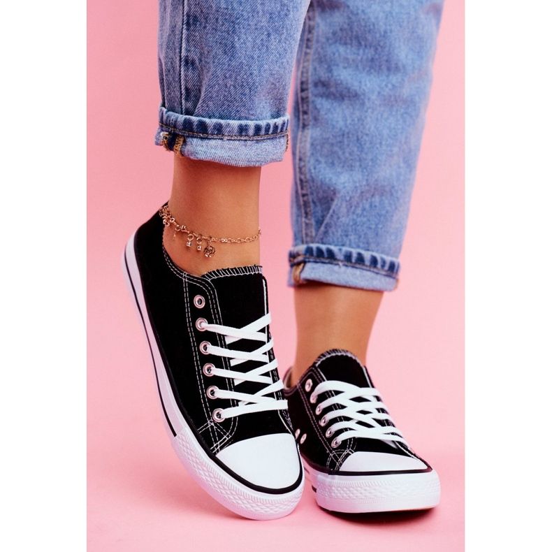 PS1 Trampki Czarne z Białą Podeszwą Omerta białe 2