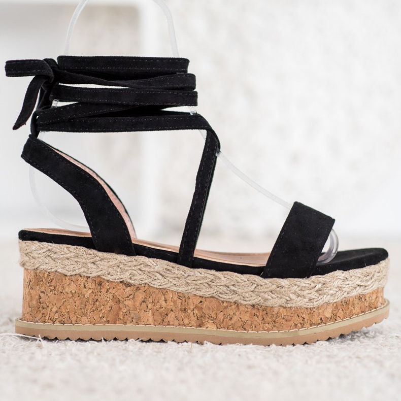 Seastar Wiązane Sandały Z Zamszu czarne 2