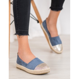 Seastar Espadryle Z Brokatem niebieskie 1