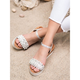 Mannika Eleganckie Koturny Ze Zdobieniami szare 2