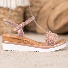 Mannika Eleganckie Koturny Ze Zdobieniami różowe 2