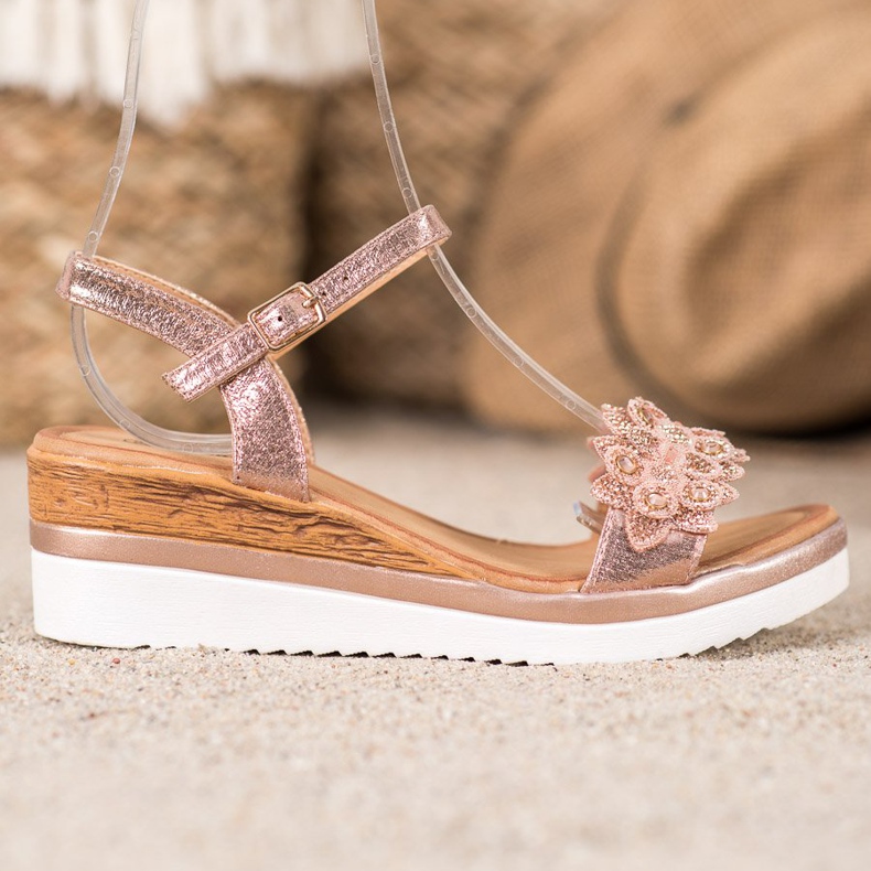 Mannika Eleganckie Koturny Ze Zdobieniami różowe 2