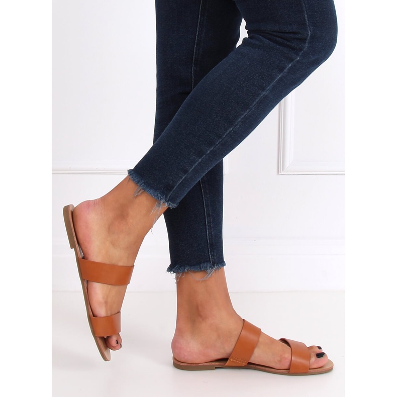 Klapki proste camel S060074 Camel brązowe 1